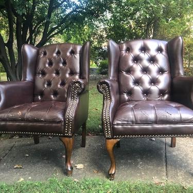 Pair of Chesterfield Fireside or Club Chairs