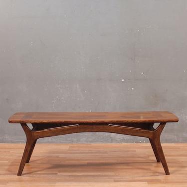 Baumritter Mid Century Distressed Walnut Coffee Table – ONLINE ONLY