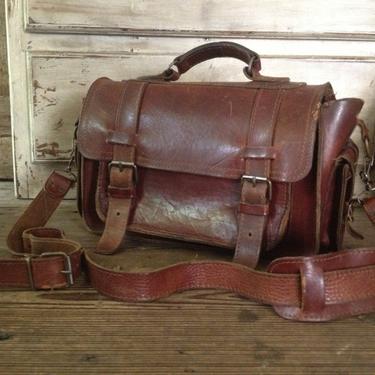Leather Satchel Briefcase Handbag Rustic Crossbody Artisan Rustic Dark Brown 