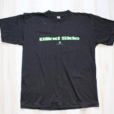 Vintage 90s Movie Promo T Shirt, 1990s Tee, HBO Promo, Blind Side, Single Stitch, Black, Short Sleeve, Film, TV 