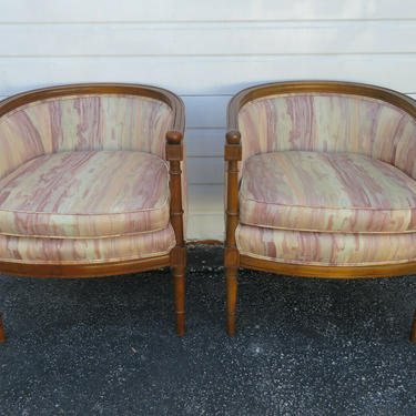 Hollywood Regency Burl Shape Pair of Side Chairs 1466
