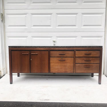 Mid-Century Marble Top Office Credenza by Directional 