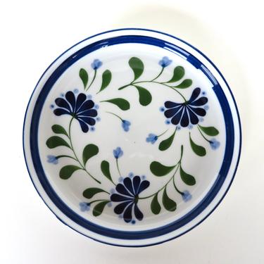 Set of 2 Dansk Sage Song Salad Plates, Blue And White Floral 7 1/2&quot; Side Plates, Danish Modern Breakfast Dishes 
