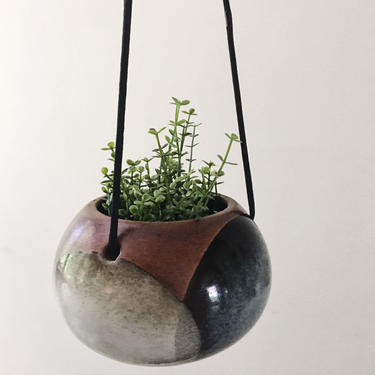 Hanging Mini Pottery Planter by SDW Designs West Robert Maxwell Vintage Mid Century California 