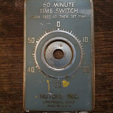 Vintage Aluminum NuTone 60 Minute Time Switch Faceplate