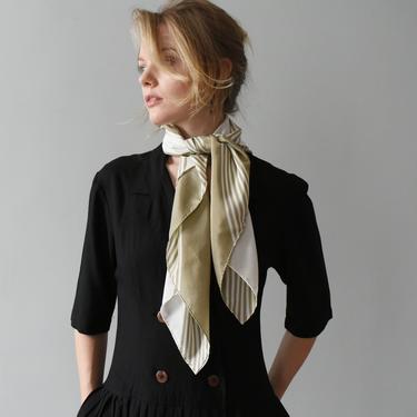 vintage neutral stripe silk scarf by liz claiborne 