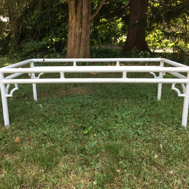 Vintage aluminum faux bamboo coffee table 