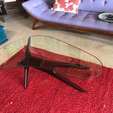 Mid Century Modern Adrian Pearsall Glass Top Coffee Table 