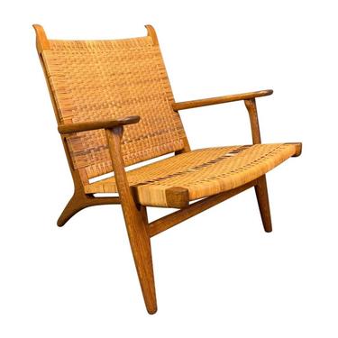 Vintage Danish Mid Century Modern &amp;quot;Ch27&amp;quot; Chair in Oak and Cane by Hans Wegner for Carl Hansen 
