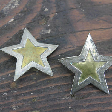 Jeep Collins Sterling Silver and Brass Star Earrings 