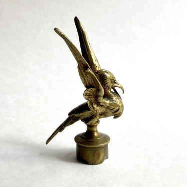 Antique French Empire Bronze Figural Heron Bird Candelabra Finial Candle Snuffer 