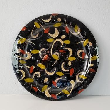 1990s Italian Kaleidoscopio Art Murano Glass Oversize Shelf Plate 