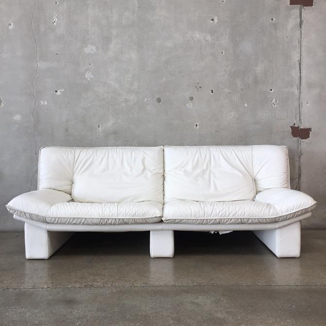 White Leather Sofa By Nicoletti Salotti, Nicoletti Salotti Leather Sofa