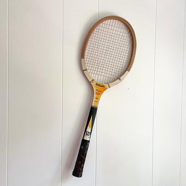 Vintage Wilson Jack Kramer Flight Wood Tennis Racket, Speed Flex Fibre Face, Wall Decor Sports Bar Game Room, Made in U.S.A. 