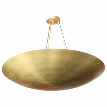 Custom Perforated Brass Metal Conical / Convex Pendant Chandelier