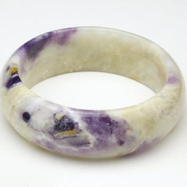 Solid Purple Morado Opal Quartz Stone Bangle Bracelet Mexico Opal Royale 