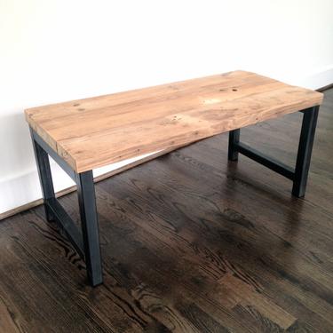 The HUDSON Coffee Table - Reclaimed Wood &amp; Steel Coffee Table - Reclaimed Wood Coffee Table 