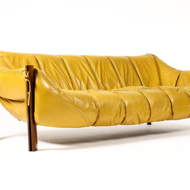 Mid Century Brazilian Modernist Sofa — Percival Lafer — Model MP-211 — Leather + Rosewood 