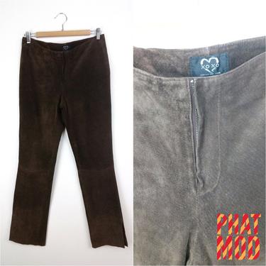 Hot Rockstar 90s Chocolate Brown Suede Pants by XOXO! 