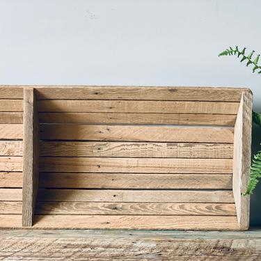 Large Wood Tray | Long Wood Box | Long Centerpiece | Lathe Toy Magazine Basket | Collection Display Rocks Shells Fruit Vegetable Yarn 