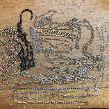 Destash Vintage Chain Silver Chains for Jewelry Making Supplies Lot of Chains 