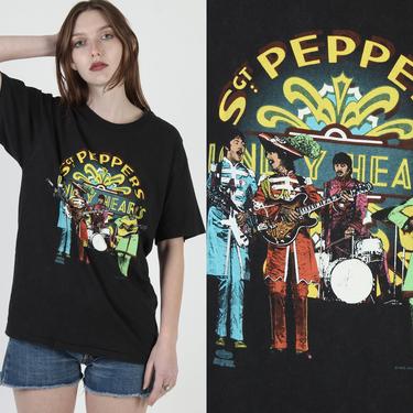 The Beatles 25th Anniversary T Shirt, Sgt Peppers Lonely Hearts Club Band, Black Cotton Winterland Brand 