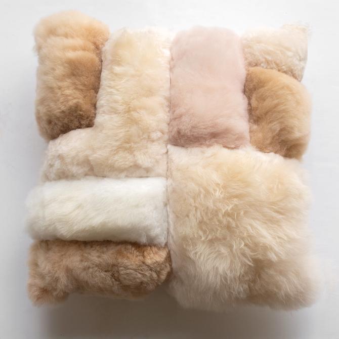 Colorblock Alpaca Pillow