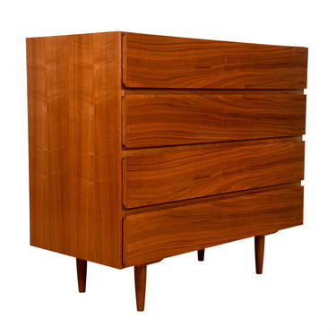 Compact Danish Modern 4-Drawer Walnut Dresser | Chest