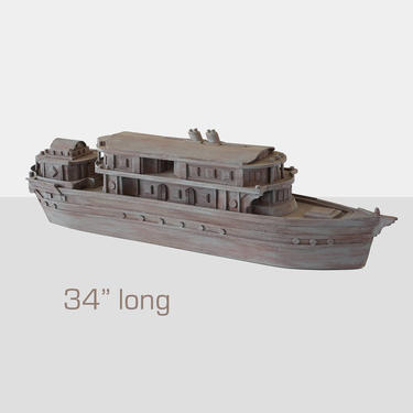 Primitive Boat Model folk art boat model, hand made boat model, | Pulp - Holyoke, MA | ATTIC