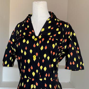 You Are the Tops Novelty Print 1950s Dress 