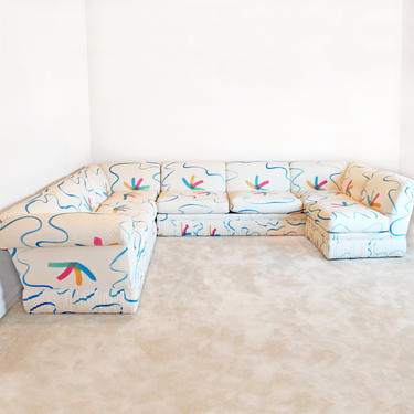 80s Sofa Sectional Weiman Postmodern Memphis Weiman Furniture Vintage 