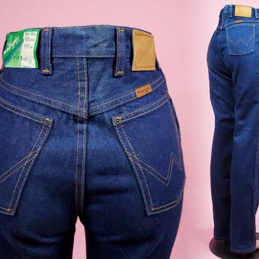 Authentic vintage 70s Wrangler jeans for women. Foxy fit. Deadstock with tags. (28×35) 