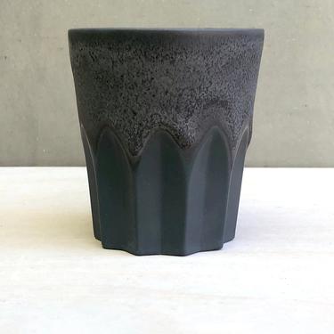 Black Porcelain Ceramic &quot;Peak&quot; Cup  -  Matte Speckled Charcoal 