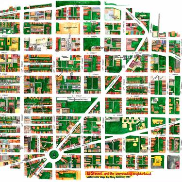 Map of the Historic U Street Neighborhood, Washington, DC 16"x20"