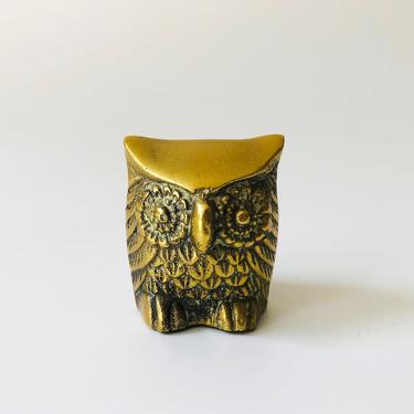 Small Vintage Brass Owl 