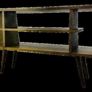 Bungalow 5 Mid-Century Modern Inspired Antique Brass Metal Foil Verra Console Table