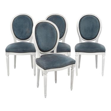 Set of Four Dining Chairs, Louis XVI Style