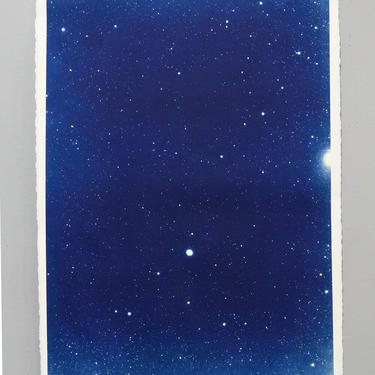 Star field Cyanotype on Watercolor Paper