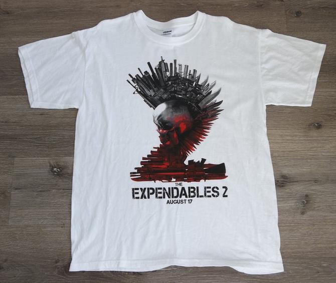 Vintage T-Shirt The Expendables 2  2000s Large Distressed Faded  Worn In 
