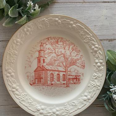Vintage Red Church Plate 