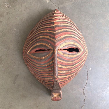 Songye Tribal African Wood Mask From Congo 