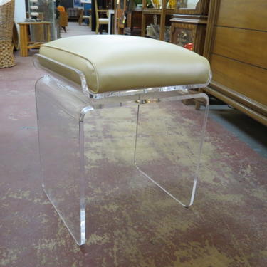 Vintage MCM lucite swivel vanity stool