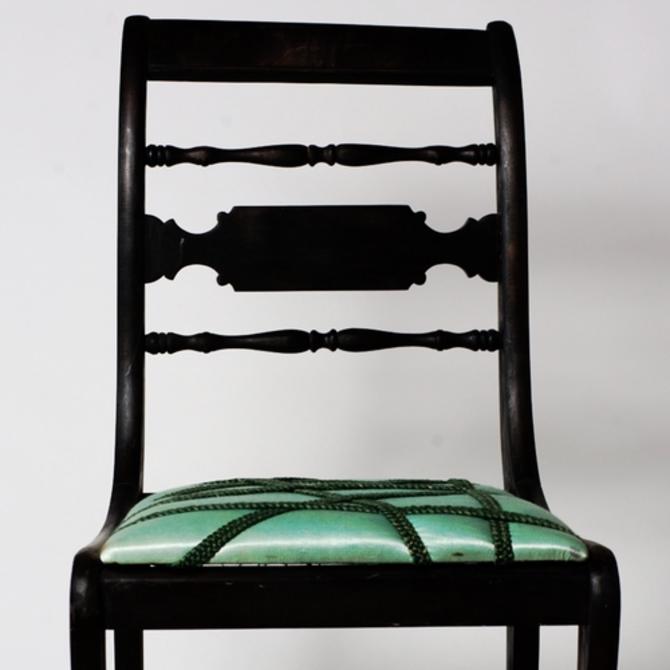 Turquoise  Charred Bonded Dining Chair