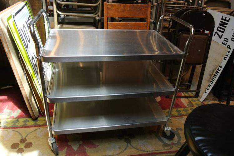 Industrial rolling bar cart. $225. Miss Pixies.
