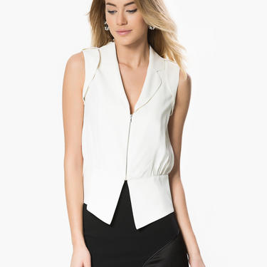 White Blouse with Zipper