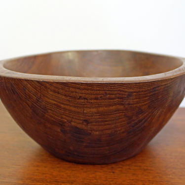 Vintage Mid-Century Modern Teak Wood Handcrafted Serving Bowl 