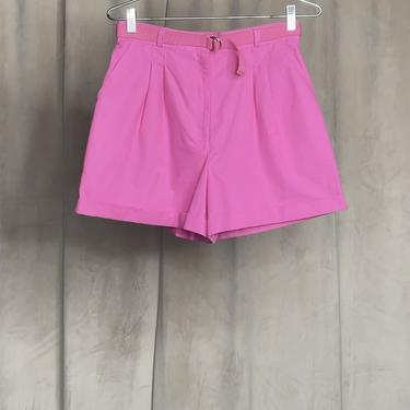 Vintage Pink Pleated Shorts W/ Belt