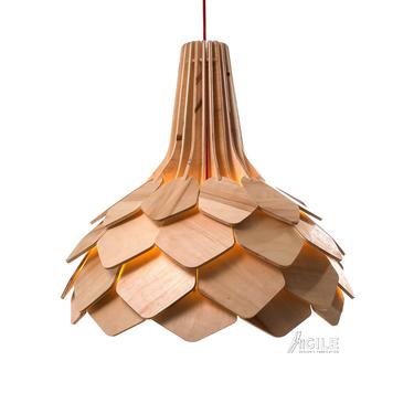 Coco lamp - Large wood pendant lamp, sustainably made with all natural finishes by DesignAgile