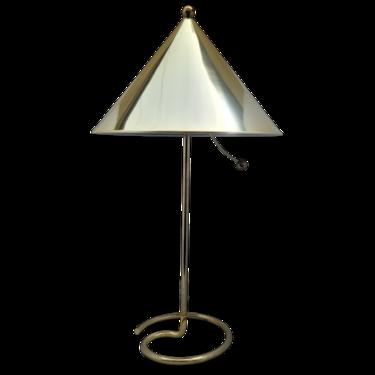 Vintage Late 20th Century Postmodern Brass Table Desk Lamp