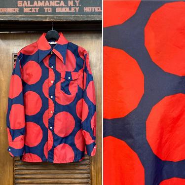 Vintage 1960’s Mod Op Art Nylon Rainwear Shirt Jacket, 60’s Mod Style, 60’s Shirt, 60’s Rain Coat, 60’s Vintage Clothing 